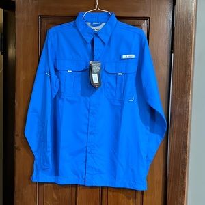 NWT Men’s Fourche Mountain Long Fishing Shirt Button Down - Marlin Blue